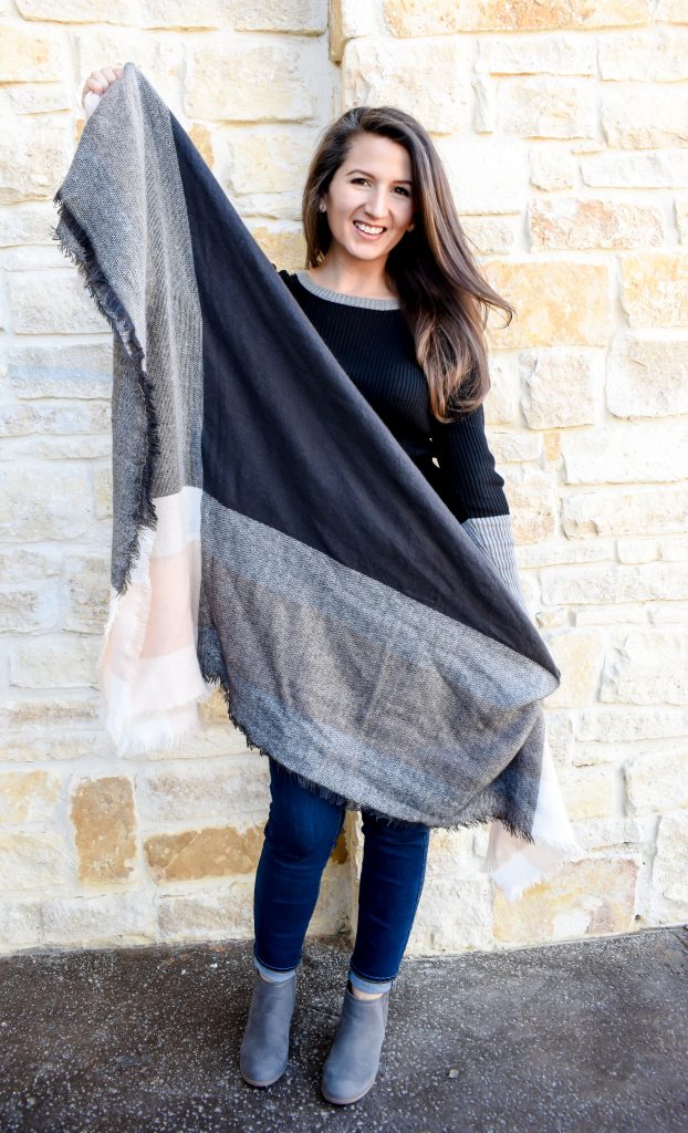 Erin from Cathedrals and Cafes blog demonstrates How to Style a Blanket Scarf