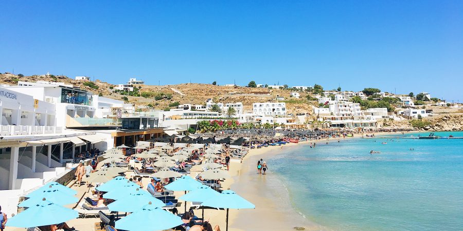 Friday Favorites No 2 | Mykonos | Greek Islands | Beach | Umbrellas | Cathedrals and Cafes Blog