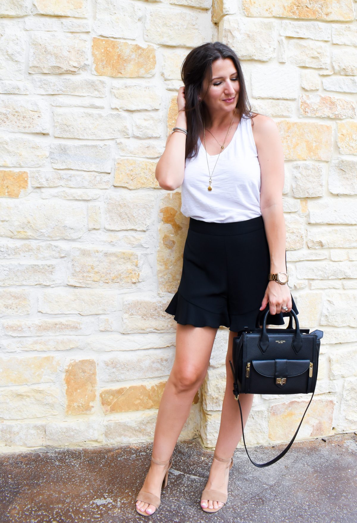 Summer Date Night Outfit: Ruffle Shorts 