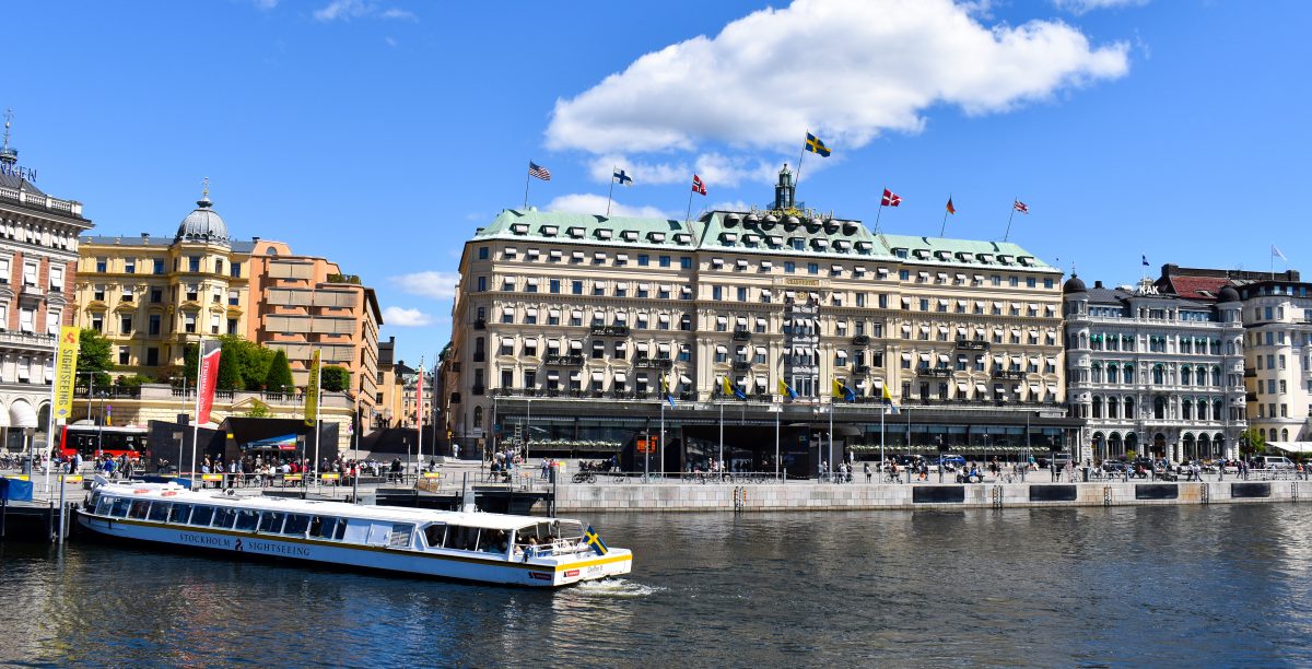 A view of the Grand Hotel in Stockholm Sweden