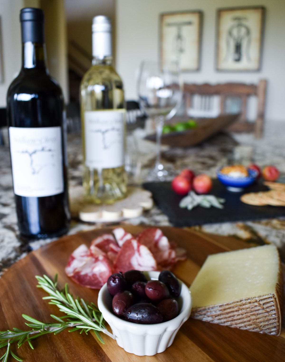 Charcuterie and cheese boards with William Chris Vineyards wines.