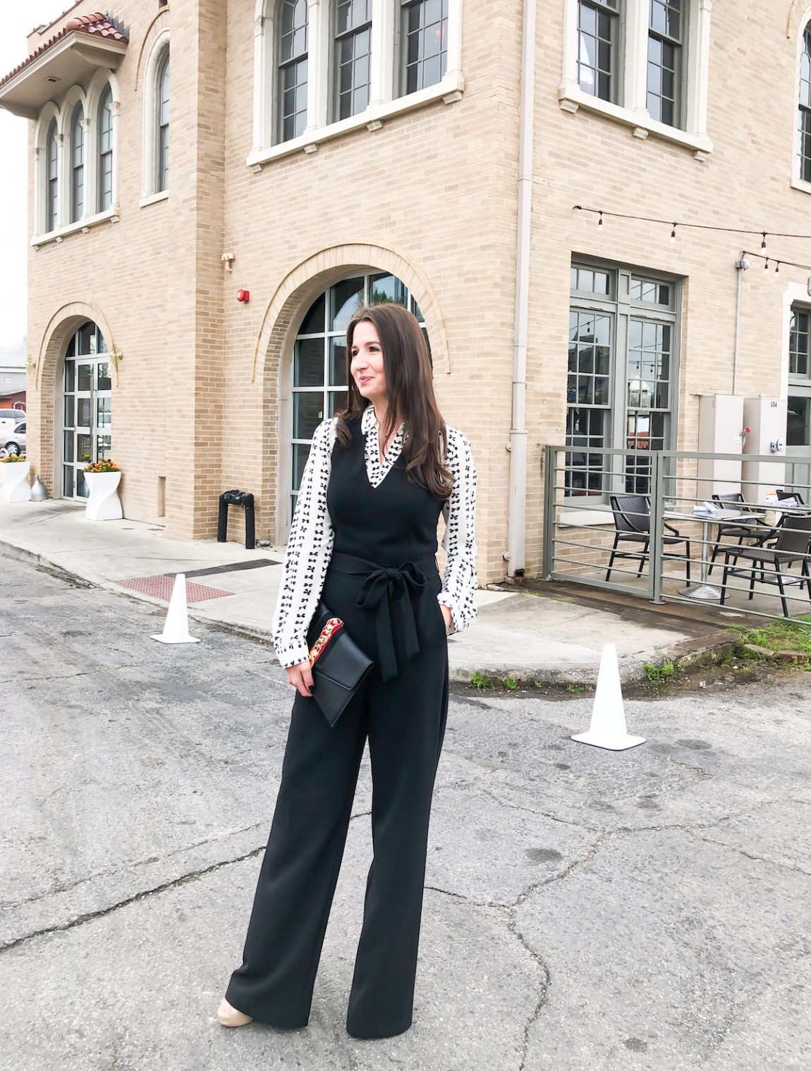 Creative Layering for Your Basic Black Jumpsuit