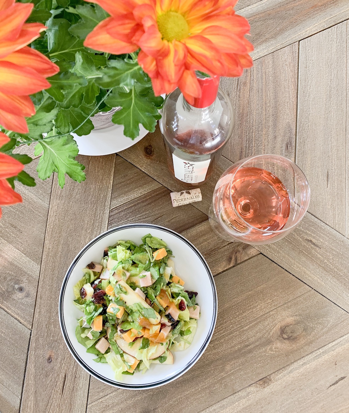 Fall Cape Cod Salad with Rosé Wine | Cathedrals and Cafes Blog