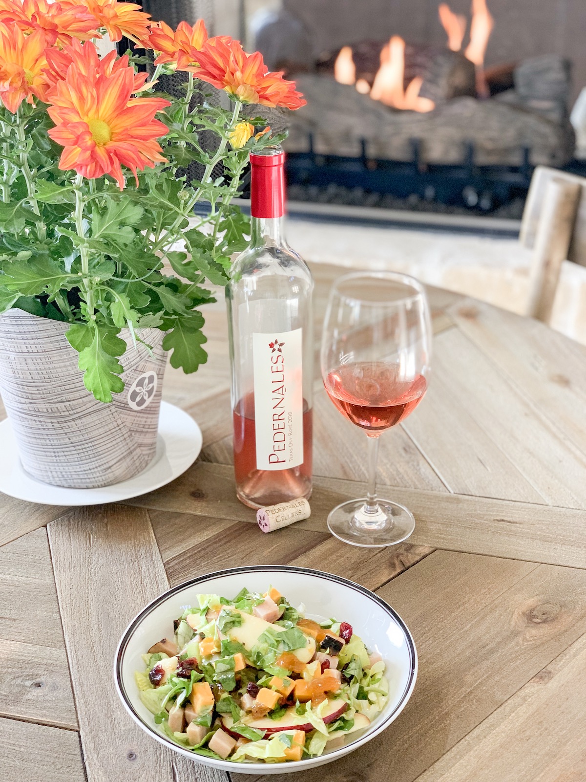 Fall Cape Cod Salad with Rosé Wine | Cathedrals and Cafes Blog