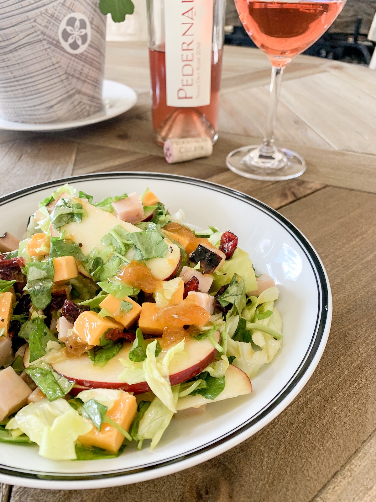 Fall Cape Cod Salad with Rosé Wine | Cathedrals and Cafes Blog