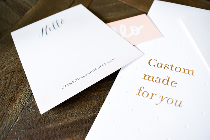 Custom Stationery with Basic Invite | Cathedrals & Cafes Blog