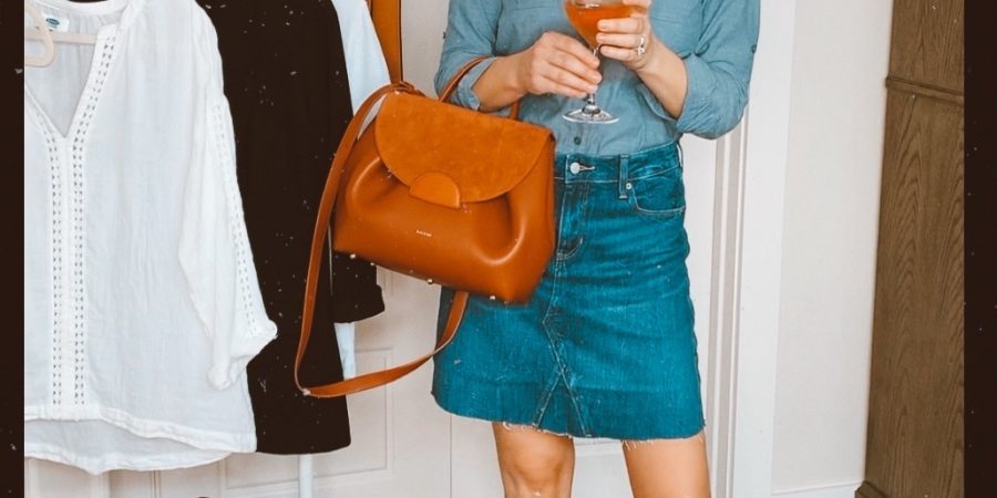 4 Denim Skirt Outfits Perfect for Rosé All Day | Cathedrals & Cafes Blog