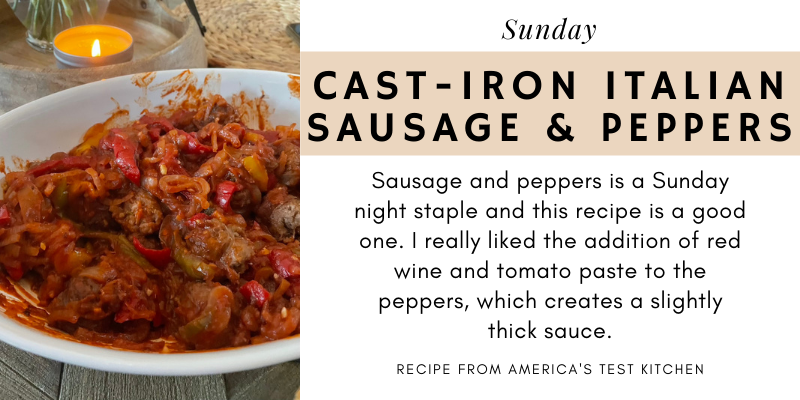 Italian Sausage and Peppers Recipe Card