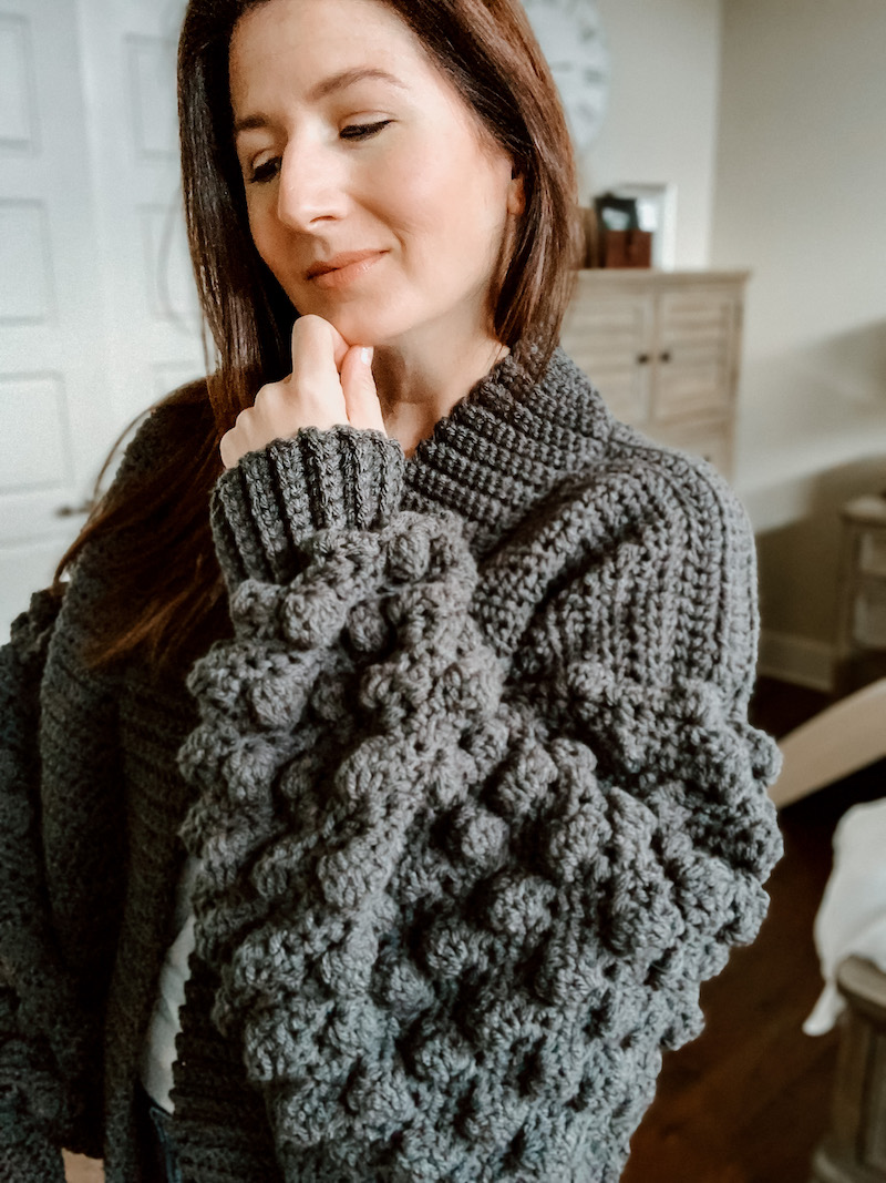 Historian Case Countryside Crochet Bubble Sleeve Cardigan - Cathedrals & Cafes Blog