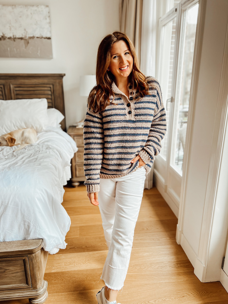 Marinière Striped Henley | Crochet Sweater | Cathedrals & Cafes Blog