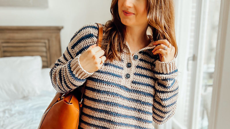 Marinière Striped Henley | Crochet Sweater | Cathedrals & Cafes Blog