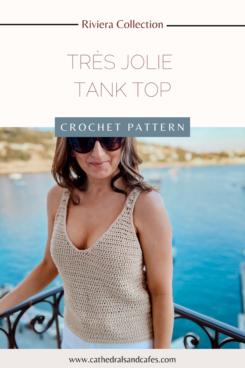 Crochet Tank Top Free Pattern designed by Erin of Cathedrals & Cafes