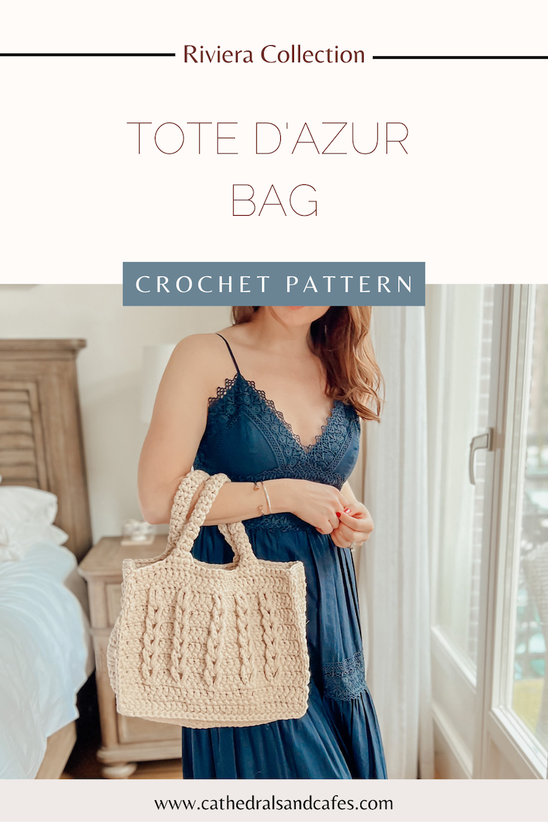Crochet Tote Bag Pattern designed by Erin of Cathedrals & Cafes