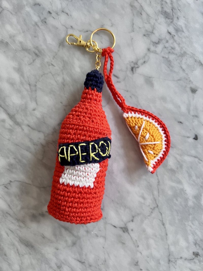 Aperol Crochet Bag Charm | Designed by Cathedrals & Cafes