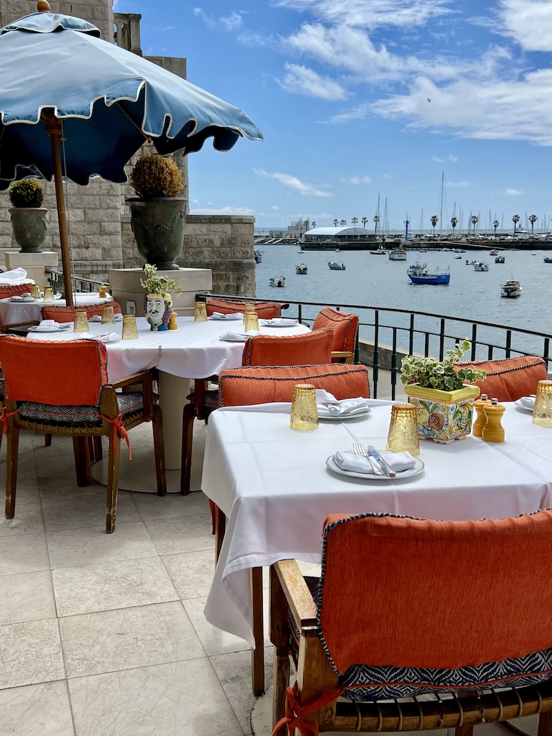 Seafood lunch overlooking the water in Cascais